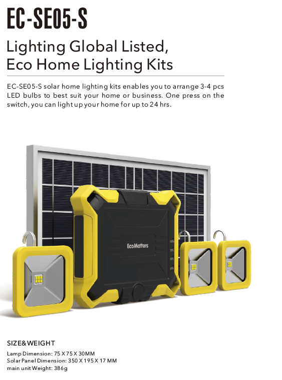Kits d'éclairage domestique solaire - EC-SE05-S
